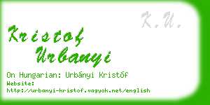 kristof urbanyi business card
