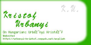 kristof urbanyi business card